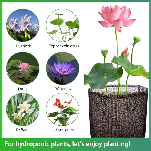 4 Pcs Aquatic Pond Planting Bags, Reusable Mesh Water Garden Pond Plant Pot - color: Black, size: Square