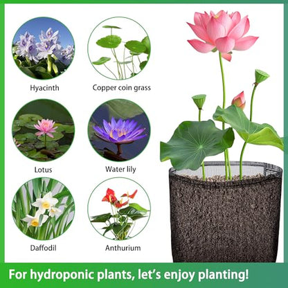4 Pcs Aquatic Pond Planting Bags, Reusable Mesh Water Garden Pond Plant Pot - color: Black, size: Square
