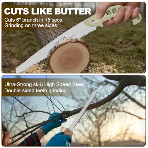 Hand & Pruning Saw Combo Pack: Premium 11-inch Heavy Duty Saw with Plastic Handle & 9-inch Sharp Compact with Wood Handle for Tree Trimming, Camping, Gardening | 2-Pack Saws