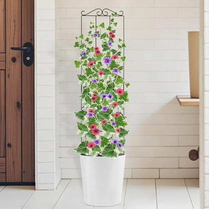 4 Pack 32'' Plant Trellis Indoor - Metal Trellis for Climbing Plants Indoor, Garden Trellis for Climbing Plants Outdoor Houseplants Flowers Vine Ivy, Rectangular Shape, Black - size: 32'' Rectangular Shape