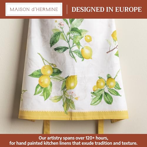 Maison d' Hermine Aprons for women with Pocket 100% Cotton (27.50"x31.50") - color: 002 - Limoncello