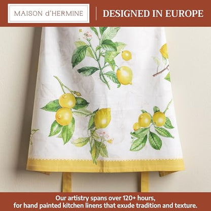 Maison d' Hermine Aprons for women with Pocket 100% Cotton (27.50"x31.50") - color: 002 - Limoncello