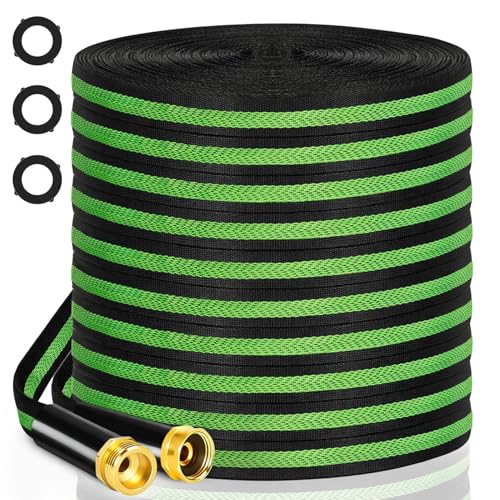 Garden Hose 50ft Flexible Non-Expandable Water Hose Kink-Free Lightweight Leak-Proof High Pressure Durable Outdoor Portable Fabric Hoses Pipe with 3/4” Sturdy Fittings for Yard Lawn Car Wash - size: 50FT