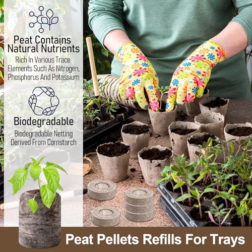 Legigo 100 Pcs 40mm Peat Pellets for Seedlings, Seed Starter Soil Pods - size: 40mm