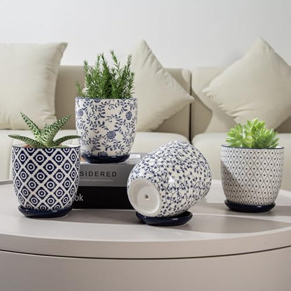 4.6 Inch Ceramic Small Succulent Planter Pots Set of 4 - size: 4.6 Inch