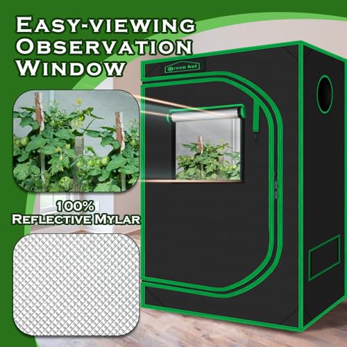 4x2 Grow Tent 48"x24"x60" 600D Mylar Hydroponic Growing Tent - size: 48"x24"x60"