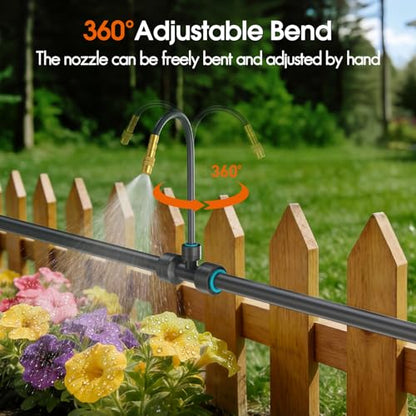 98FT 1/2" Drip Irrigation System Kit with Water Timer for Garden