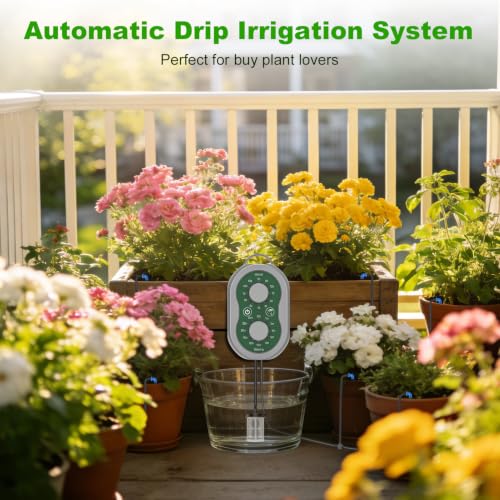 50FT Automatic Plant Watering System with Timer, Rechargeable Drip Kit