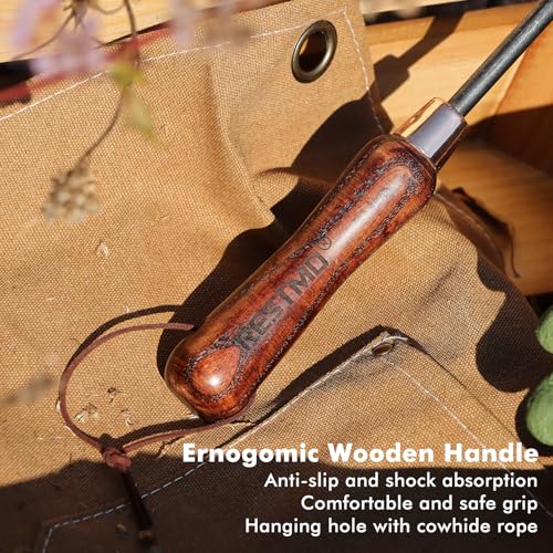 RESTMO Garden Hoe, Heavy Duty, Digging, Planting, Weeding, Brown - size: Triangle Garden Hoe