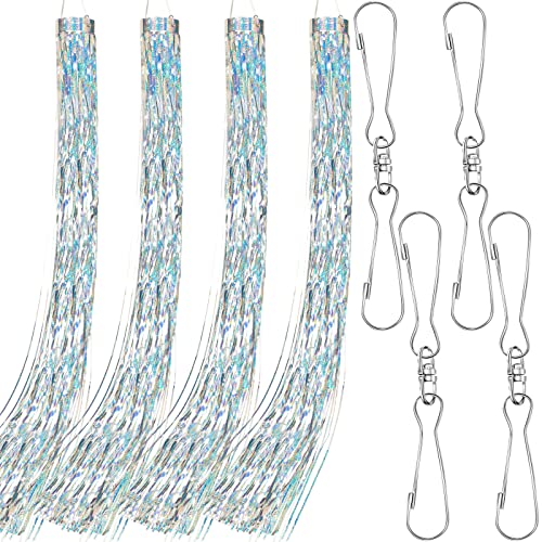 Lewtemi 4 Pcs Bird Scarer Wind Socks for Outside Heavy Duty, Rotating Hook