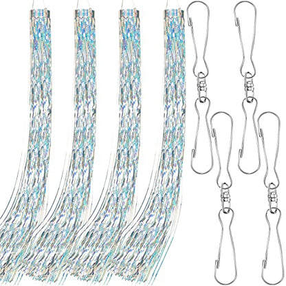 Lewtemi 4 Pcs Bird Scarer Wind Socks for Outside Heavy Duty, Rotating Hook