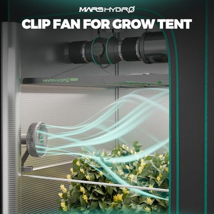 MARS HYDRO 2PCS 6''Oscillating Clip-On Grow Tent Fan,10 Speeds,EC Motor - size: 2PCS
