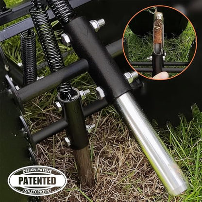 Patented Rolling Lawn Aerator Manual Coring Tool Compacted Soil Loosening
