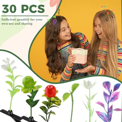 30 Pcs Rave Bean Sprout Hair Clips Plant Styles,Cute - style: Cute