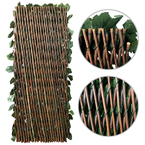 Expandable Privacy Fence Screen for Balcony Patio Outdoor Porch - color: Dark Green