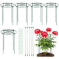 5 Pack Metal Peony Cages and Supports with 20 Plant Twist Clip Ties, Plant Support Stakes for Indoor Outdoor Plants, Tall Plant Holder Stick Kit, Plant Support Ring for Peony, Rose,Tomato, Hydrangea