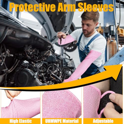 18-Inch Cut Resistant Arm Sleeves Guard Farmer Gardening Defense,Pink - color: Pink