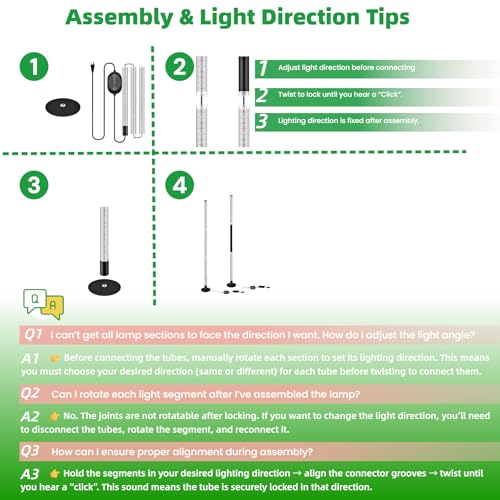 Standing Grow Light with 3 Light Modes & Timer – 48 Inch Vertical Grow Lights for Indoor Plants, Full Spectrum Floor Grow Light with Timer, Tall Grow Lights for Indoor Plants