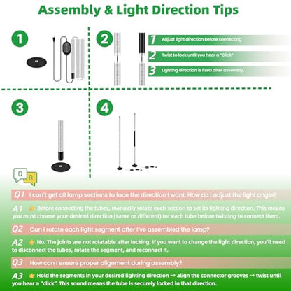 Standing Grow Light with 3 Light Modes & Timer – 48 Inch Vertical Grow Lights for Indoor Plants, Full Spectrum Floor Grow Light with Timer, Tall Grow Lights for Indoor Plants
