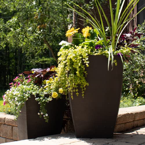 Tusco Products MSQT23ES Modern Square Garden Planter, 23-Inch, Espresso - color: Espresso, size: 23 Inch