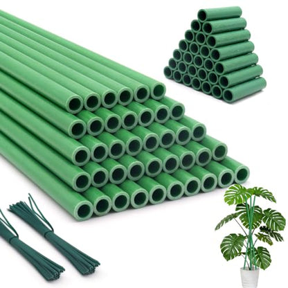 Garden Stakes 17Inch 40Pcs HOUNANG Adjustable Length Plant Support Stakes - size: 17inch 40pcs