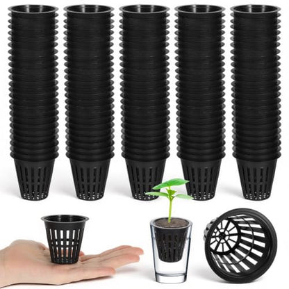 200PCS 2 inch Net Pots Hydroponics Cup Slotted Mesh Net Cup Planting Basket