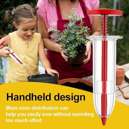 Red Mini Sowing Seed Dispenser,Small Handheld Seed Spreader,Manual Spreader Seed Planter,Garden Seed Planter for Carrot Lettuce Grass Spinach Seed,Seed Counter for Spreading，Lawn and Garden Spreaders
