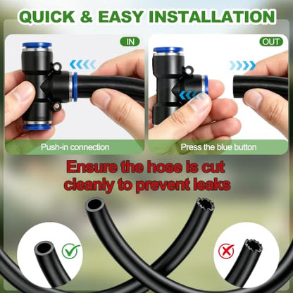 40PCS 5/16" Drip Irrigation Fittings, Quick Connect Drip System Parts - size: 40PCS 5/16" Connector Set