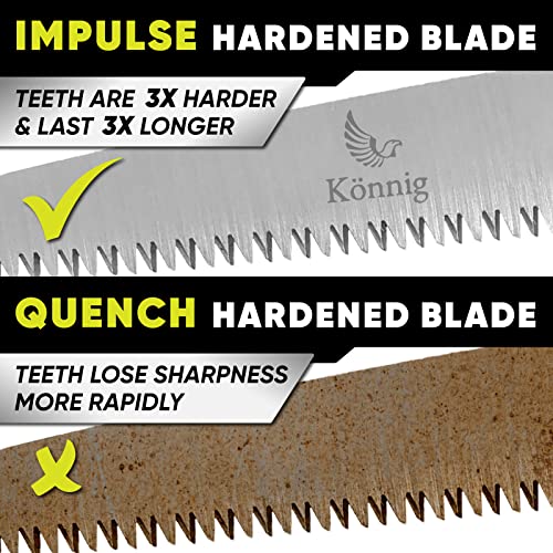 Foldable Hand Held Pruning Saw (RAZOR SHARP 7" BLADE) Compact Design Jab Saw - Japanese Design Hand Saw - size: 7" Folding w/striped handle
