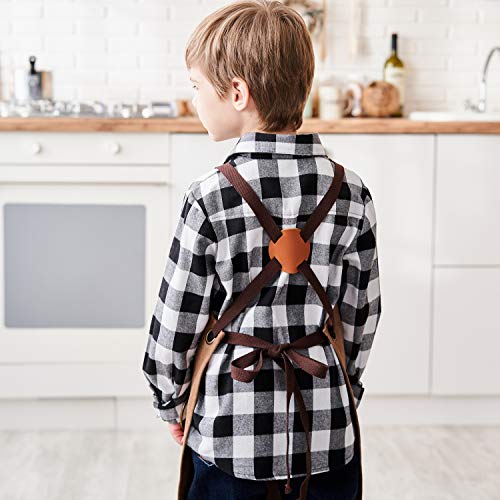NEOVIVA Work Apron for Kid Boys with Pockets,Canvas Tool Apron for Kids - color: Golden Rod