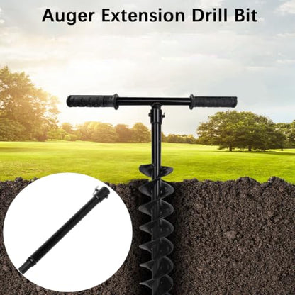 Auger Extension Drill Bit 12" – Shaft Size 3/4" for Hole Digger Replacement