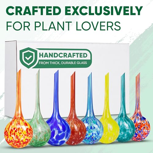 Plant Watering Globes Set of 8, Large - Glass Self Watering Globes - style: Set of 8 Large