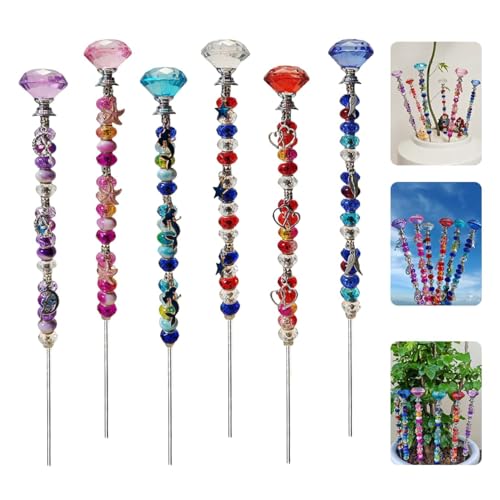 140Pcs Fairy Wand Garden Stake Beads Kit, Beaded Garden Stake Kit - color: Diamonds