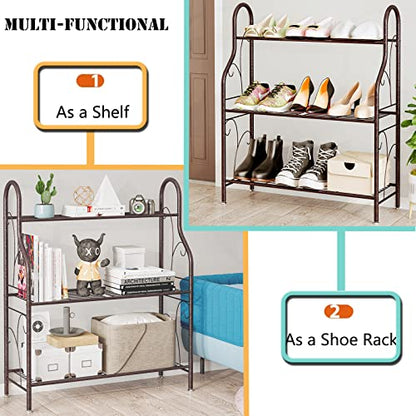 SORCEDAS 3 Tier Metal Plant Stand Indoor Outdoor Corner Flower Shelf - size: 3 Tier-Bronze