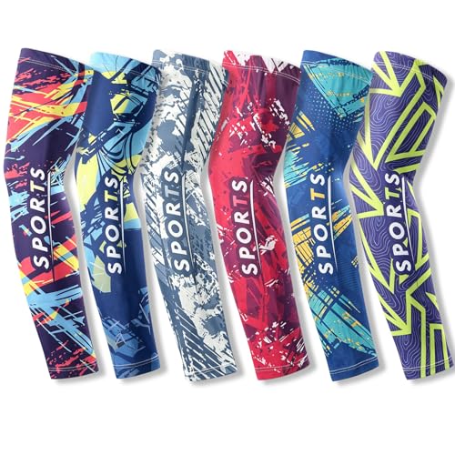 Bacophy UV Protection Arm Sleeves Cooling Cover for Men Women 6 Pairs - color: Arctic Motion+flame Rush+neon Flash+urban Clash+neon Pulse+lava Ash