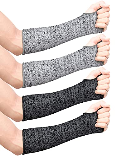 SATINIOR Cut Resistant Arm Sleeves - color: Black, Gray