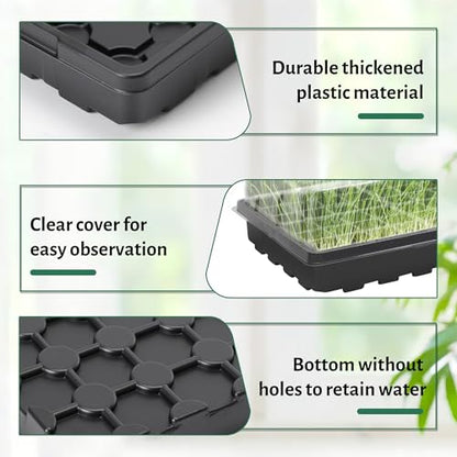 MIXC 5 Pack 1020 Seed Starter Trays with 3.6" Humidity Dome Plant Growing Tray Germination Seed Starting kit, Mini Greenhouse with Handle for Cloning Plant