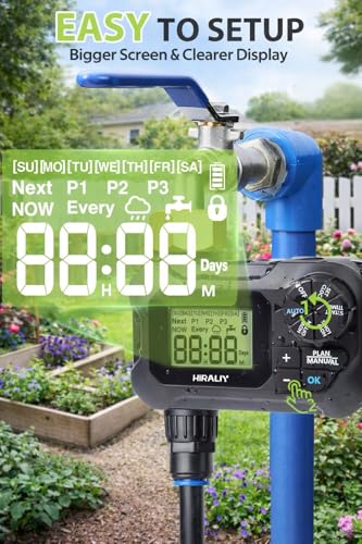 HIRALIY 100FT Automatic Drip Irrigation Kit with Timer - size: 100FT