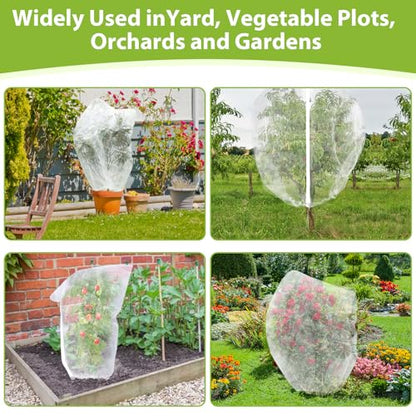 2 Pack Fruit Tree Netting, 6X6FT Insect Bird Netting, Zipper, Drawstring - size: 6*6FT (2Pcs)