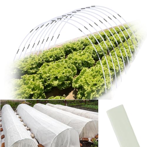 Greenhouse Hoops 36pcs, Sunwuk Garden Hoops for 1-3.5ft Wide Raised Bed, 9 Sets of 5.6ft Long Super Bendable Fiberglass Support Hoops Frame, Mini Greenhouse Strip for Row Cover (S Size) - style: 36pcs