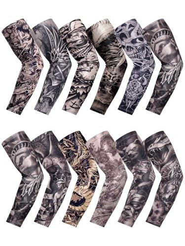 Boao 12 Pcs Tattoo Arm Sleeves for Men UV Cover - size: One Size, style: Realism Style