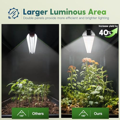FREELICHT 1Pack 4FT Grow Light for Indoor Plants, Timer, 60W Full Spectrum