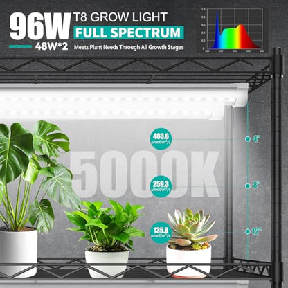 JESLED 4FT Grow Lights, 5000K Full Spectrum Sunlight White, V-Shaped Beam - size: 4FT-2P