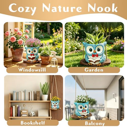 Swing Owl Hanging Planters for Indoor Outdoor Plants