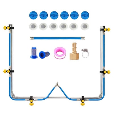 6 Nozzle ATV Sprayer Boom Wand Kit, 122 Inch Foldable Spray Boom, Stainless Steel, Adjustable Spray Pattern with 2 Hooks for ATV UTV Farm