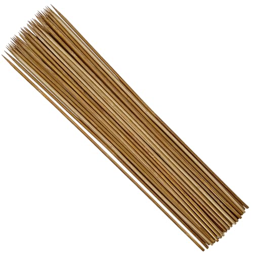 HAHIYO 16Inches 40Pcs Natural Carbonized Bamboo Plant Stake Wood Garden Stake Bamboo Rod Wooden Plant Support Floral Stick for Orchid Tomato Potted Indoor Outdoor Gardening - size: 16In-40P