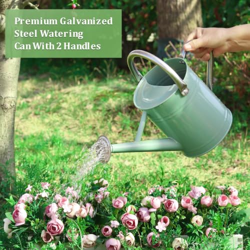 1 Gallon Watering Can for Outdoor&Indoor Plants - color: Cream Green