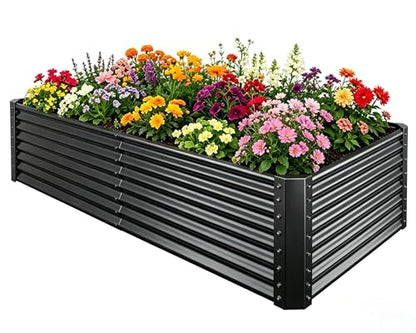 6x3x2ft Raised Garden Bed, Deep Root Planter Box, Black,1 Pack - size: 6x3x2FT-Black