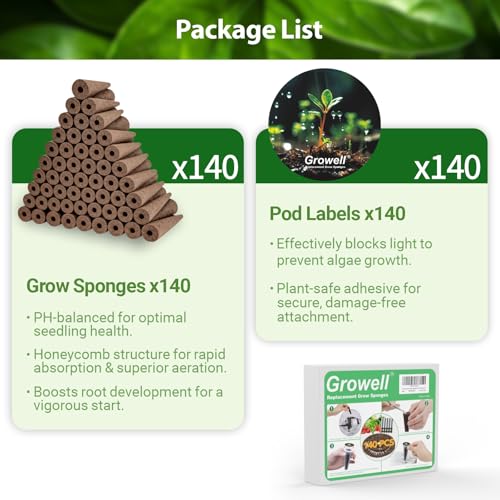 Growell 280Pcs Hydroponic Pods Kit, Seed Starter Refill for Indoor Garden - size: 280 Pcs