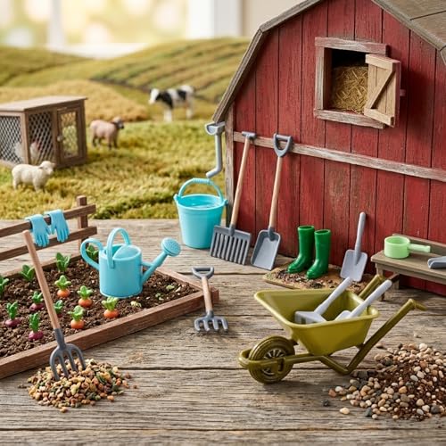 1:12 Scale Miniature Dollhouse Garden Tools Set